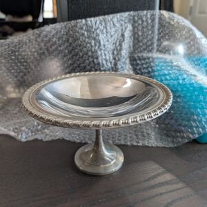 Elegant Silver Pedestal Bowl